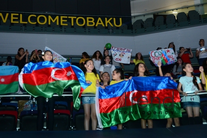 Finals of 11th European Aerobic Gymnastics Championships kicks off in Baku. Azerbaijan, Baku, may 26 2019
