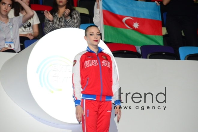 Finals of 11th European Aerobic Gymnastics Championships kicks off in Baku. Azerbaijan, Baku, may 26 2019
