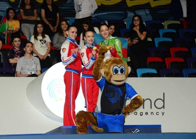 Finals of 11th European Aerobic Gymnastics Championships kicks off in Baku. Azerbaijan, Baku, may 26 2019
