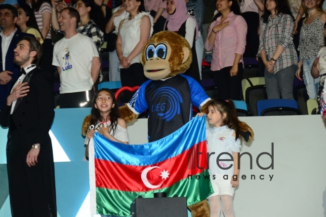 Finals of 11th European Aerobic Gymnastics Championships kicks off in Baku. Azerbaijan, Baku, may 26 2019
