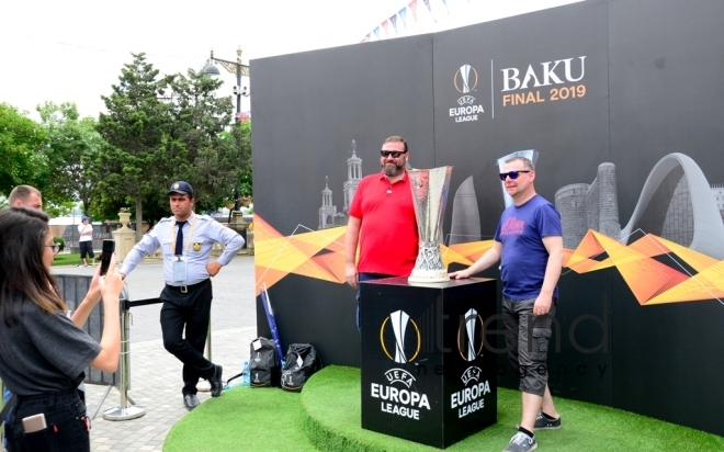 Few hours left before start of UEFA Europa League final match in Baku.  Azerbaijan, Baku, may 29  2019