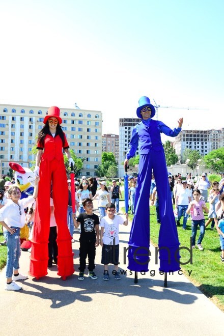 Children Festival in Heydar Aliyev Center park. Azerbaijan, Baku, 1 june 2019