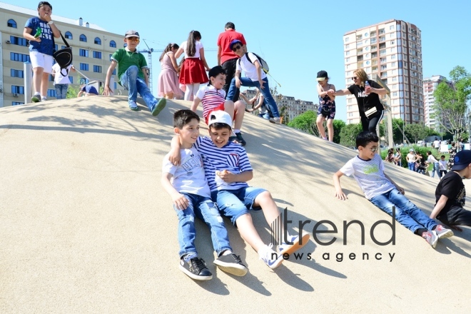 Children Festival in Heydar Aliyev Center park. Azerbaijan, Baku, 1 june 2019