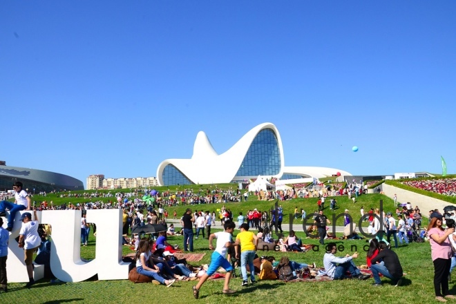 Children Festival in Heydar Aliyev Center park. Azerbaijan, Baku, 1 june 2019