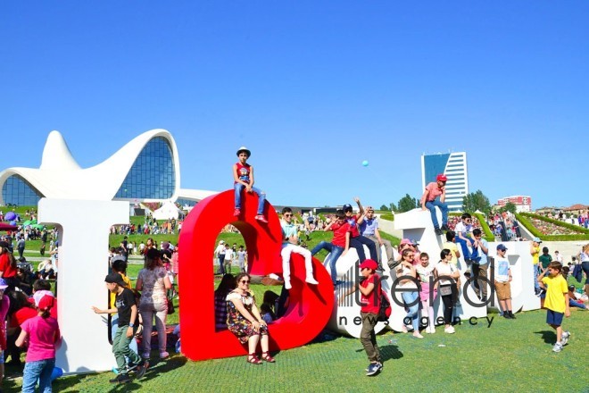 Children Festival in Heydar Aliyev Center park. Azerbaijan, Baku, 1 june 2019