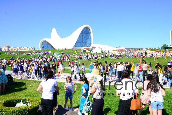 Children Festival in Heydar Aliyev Center park. Azerbaijan, Baku, 1 june 2019