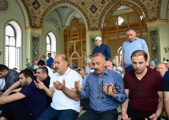 Eid prayer performed in all mosques in Azerbaijan on occasion of Ramadan holiday. Azerbaijan, Baku, June 5, 2019