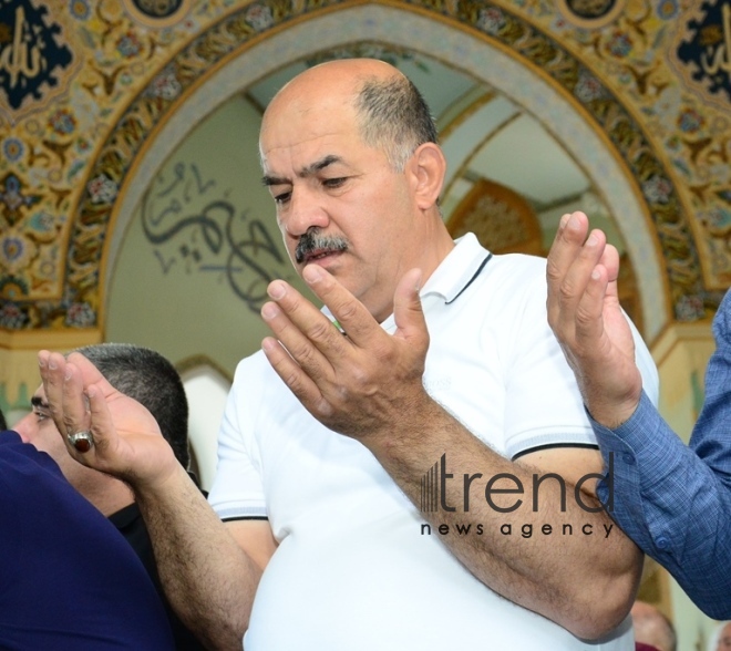 Eid prayer performed in all mosques in Azerbaijan on occasion of Ramadan holiday. Azerbaijan, Baku, June 5, 2019