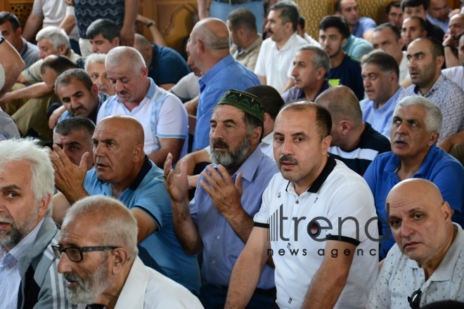 Eid prayer performed in all mosques in Azerbaijan on occasion of Ramadan holiday. Azerbaijan, Baku, June 5, 2019