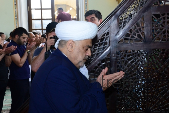 Eid prayer performed in all mosques in Azerbaijan on occasion of Ramadan holiday. Azerbaijan, Baku, June 5, 2019