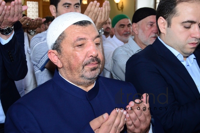 Eid prayer performed in all mosques in Azerbaijan on occasion of Ramadan holiday. Azerbaijan, Baku, June 5, 2019