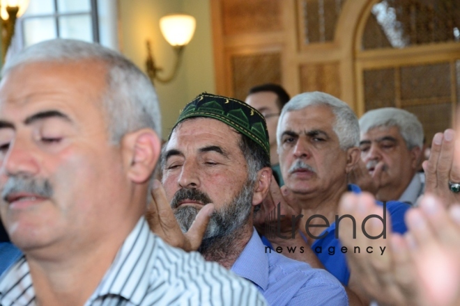 Eid prayer performed in all mosques in Azerbaijan on occasion of Ramadan holiday. Azerbaijan, Baku, June 5, 2019