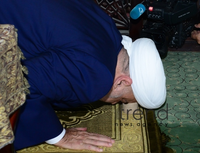 Eid prayer performed in all mosques in Azerbaijan on occasion of Ramadan holiday. Azerbaijan, Baku, June 5, 2019