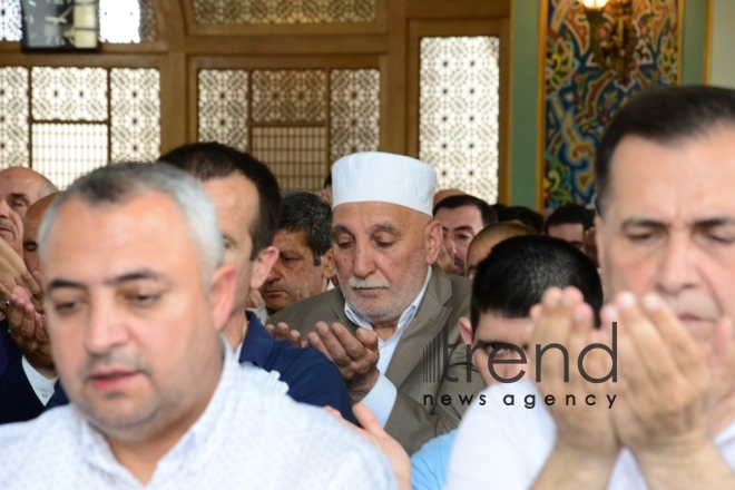 Eid prayer performed in all mosques in Azerbaijan on occasion of Ramadan holiday. Azerbaijan, Baku, June 5, 2019