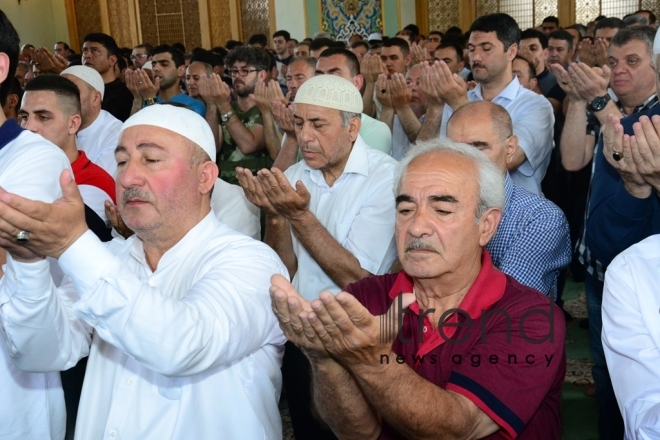 Eid prayer performed in all mosques in Azerbaijan on occasion of Ramadan holiday. Azerbaijan, Baku, June 5, 2019