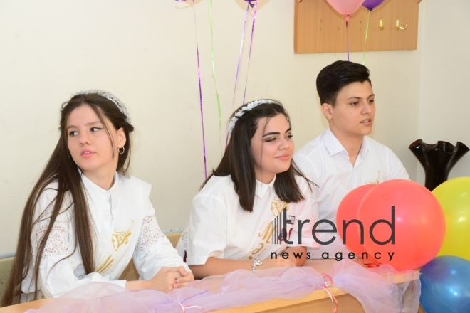 Azerbaijani schools celebrate Day of Farewell Bell. Azerbaijan, Baku, 14 June 2019
