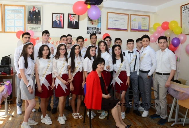 Azerbaijani schools celebrate Day of Farewell Bell. Azerbaijan, Baku, 14 June 2019
