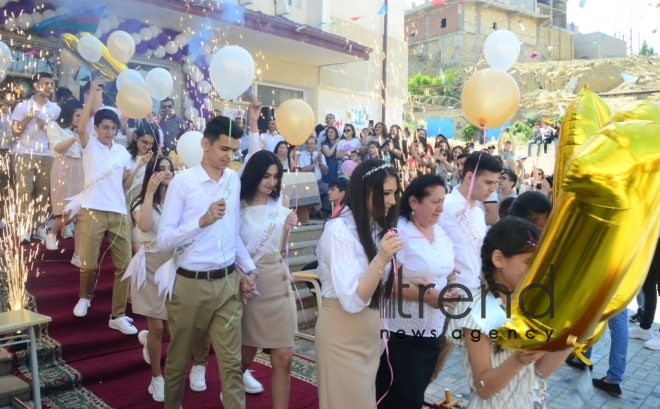 Azerbaijani schools celebrate Day of Farewell Bell. Azerbaijan, Baku, 14 June 2019
