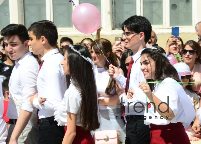 Azerbaijani schools celebrate Day of Farewell Bell. Azerbaijan, Baku, 14 June 2019
