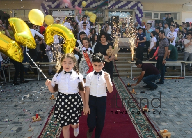 Azerbaijani schools celebrate Day of Farewell Bell. Azerbaijan, Baku, 14 June 2019
