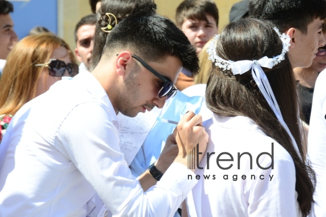 Azerbaijani schools celebrate Day of Farewell Bell. Azerbaijan, Baku, 14 June 2019
