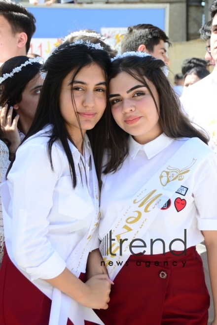 Azerbaijani schools celebrate Day of Farewell Bell. Azerbaijan, Baku, 14 June 2019
