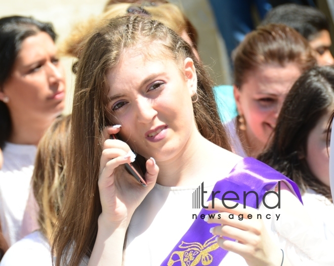 Azerbaijani schools celebrate Day of Farewell Bell. Azerbaijan, Baku, 14 June 2019
