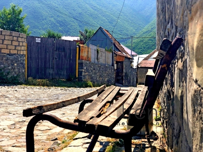 Albanian church in Kish village. Azerbaijan Sheki July 3 2019 
