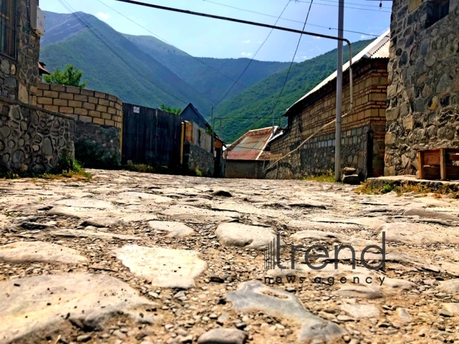 Albanian church in Kish village. Azerbaijan Sheki July 3 2019 
