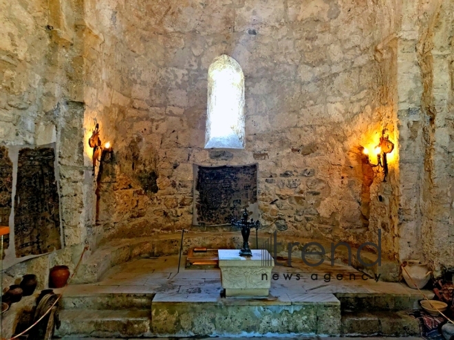 Albanian church in Kish village. Azerbaijan Sheki July 3 2019 
