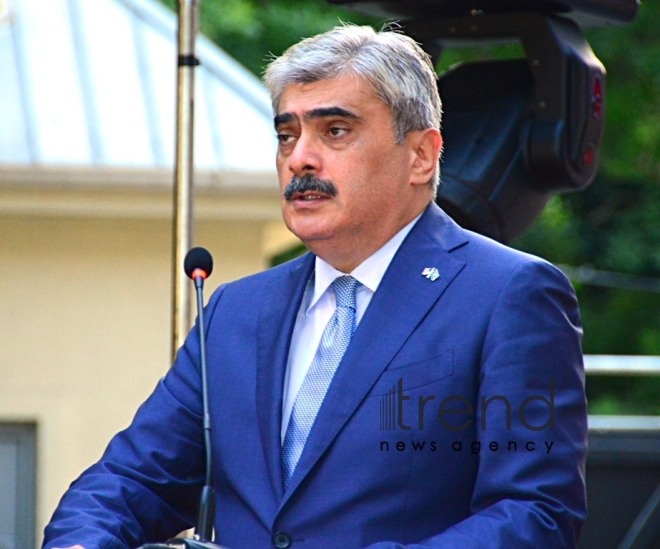 Azerbaijani Minister of Finance Samir Sharifov. Azerbaijan, Baku, 15 July 2019
