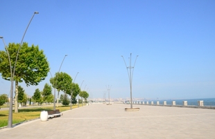 The Baku White City boulevard.Azerbaijan, Baku, 17 July 2019
