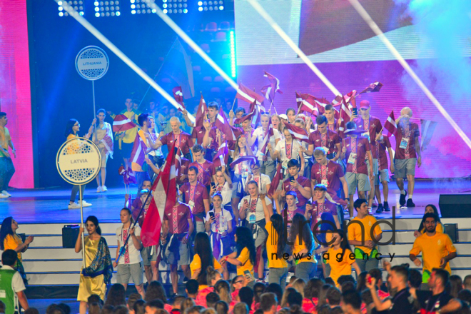 Bakıda XV Avropa Gənclər Yay Olimpiya Festivalının təntənəli açılış mərasimi keçirilib.Azərbaycan, Bakı 21 iyul 2019