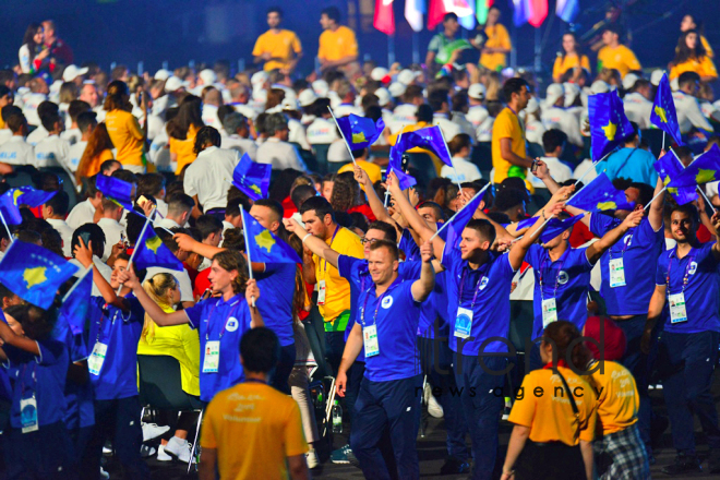 Bakıda XV Avropa Gənclər Yay Olimpiya Festivalının təntənəli açılış mərasimi keçirilib.Azərbaycan, Bakı 21 iyul 2019