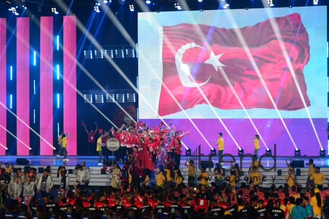 Bakıda XV Avropa Gənclər Yay Olimpiya Festivalının təntənəli açılış mərasimi keçirilib.Azərbaycan, Bakı 21 iyul 2019