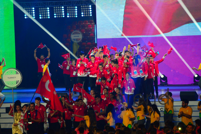 Bakıda XV Avropa Gənclər Yay Olimpiya Festivalının təntənəli açılış mərasimi keçirilib.Azərbaycan, Bakı 21 iyul 2019