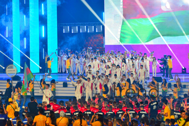 Bakıda XV Avropa Gənclər Yay Olimpiya Festivalının təntənəli açılış mərasimi keçirilib.Azərbaycan, Bakı 21 iyul 2019