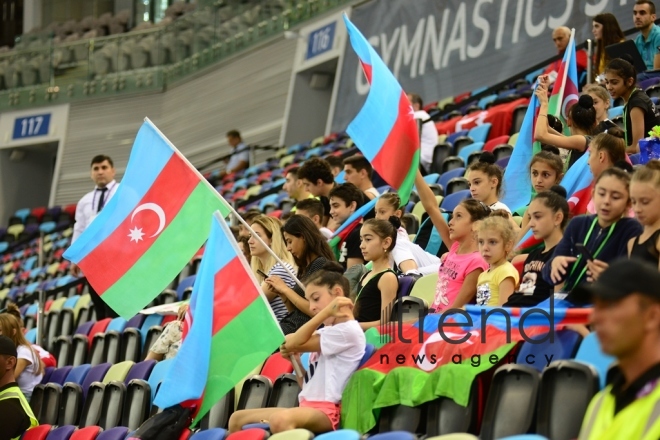 EYOF Bakı 2019  Milli Gimnastika Arenasında idman gimnastikası üzrə yarışlara start verilib.Azərbaycan, Bakı 23 iyul 2019