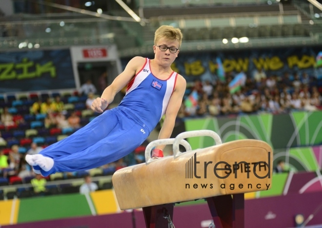 EYOF Bakı 2019  Milli Gimnastika Arenasında idman gimnastikası üzrə yarışlara start verilib.Azərbaycan, Bakı 23 iyul 2019