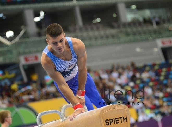 EYOF Bakı 2019  Milli Gimnastika Arenasında idman gimnastikası üzrə yarışlara start verilib.Azərbaycan, Bakı 23 iyul 2019