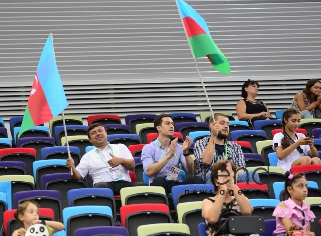 EYOF Bakı 2019  Milli Gimnastika Arenasında idman gimnastikası üzrə yarışlara start verilib.Azərbaycan, Bakı 23 iyul 2019