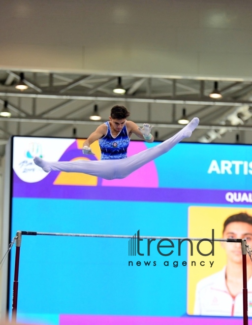 EYOF Bakı 2019  Milli Gimnastika Arenasında idman gimnastikası üzrə yarışlara start verilib.Azərbaycan, Bakı 23 iyul 2019