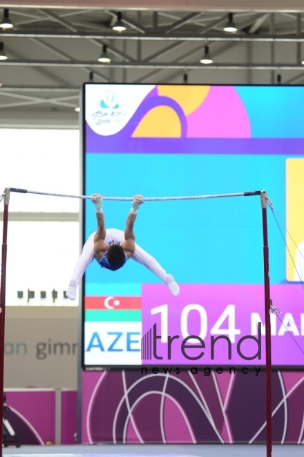 EYOF Bakı 2019  Milli Gimnastika Arenasında idman gimnastikası üzrə yarışlara start verilib.Azərbaycan, Bakı 23 iyul 2019