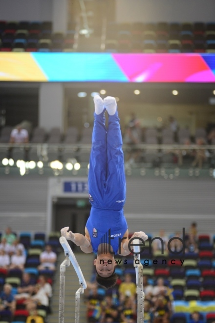 EYOF Bakı 2019  Milli Gimnastika Arenasında idman gimnastikası üzrə yarışlara start verilib.Azərbaycan, Bakı 23 iyul 2019