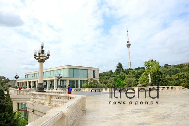 Highland Park with magnificent view of Baku city.Azerbaijan, Baku, august 6 , 2019