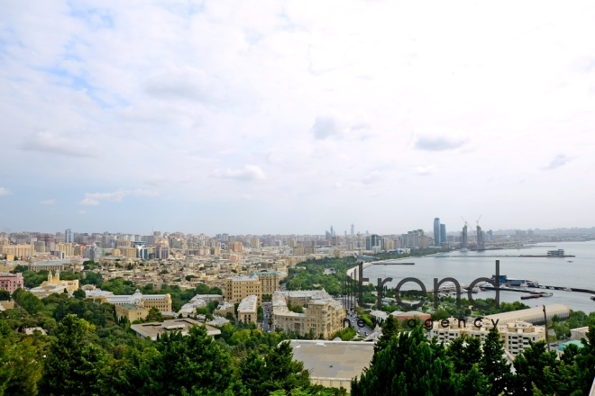 Highland Park with magnificent view of Baku city.Azerbaijan, Baku, august 6 , 2019