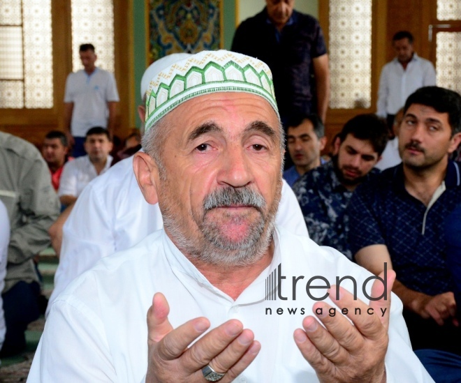 Eid prayer performed in all mosques in Azerbaijan on occasion of Kurban  holiday.Azerbaijan, Baku, august 12 , 2019 
