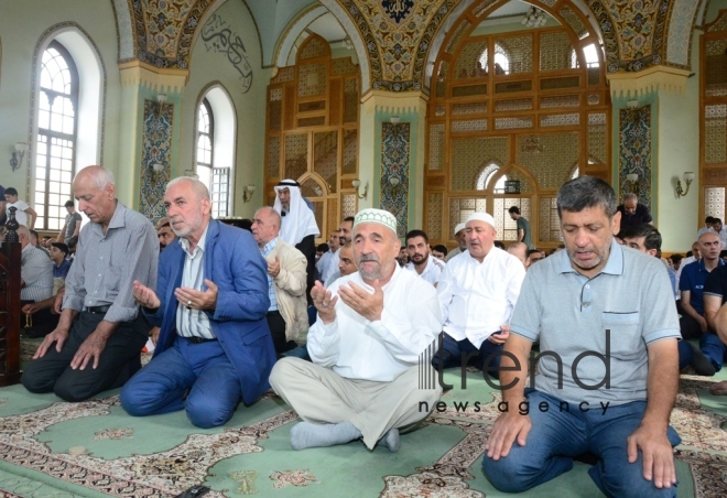 Eid prayer performed in all mosques in Azerbaijan on occasion of Kurban  holiday.Azerbaijan, Baku, august 12 , 2019 
