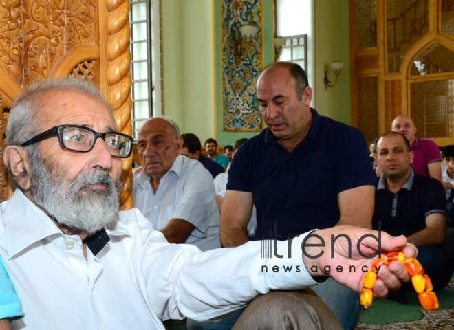 Eid prayer performed in all mosques in Azerbaijan on occasion of Kurban  holiday.Azerbaijan, Baku, august 12 , 2019 
