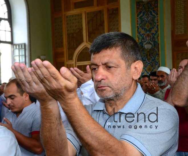 Eid prayer performed in all mosques in Azerbaijan on occasion of Kurban  holiday.Azerbaijan, Baku, august 12 , 2019 
